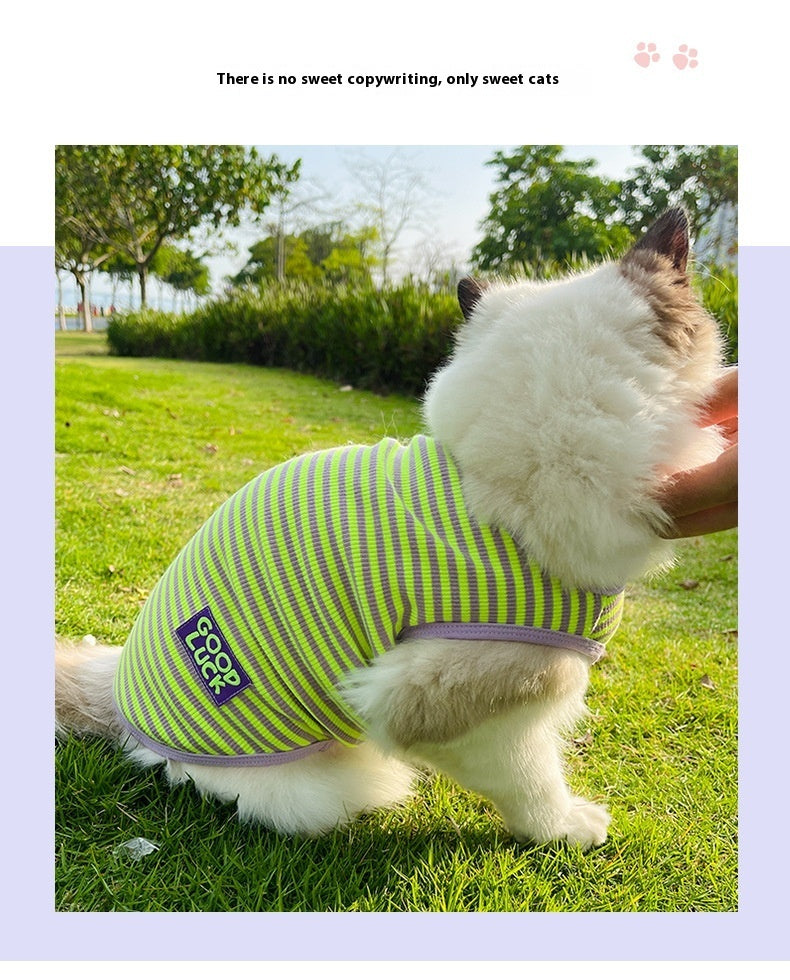 Cool Breathable Stripes Vest Pet Clothes: A Must-Have for Your Furry Friend