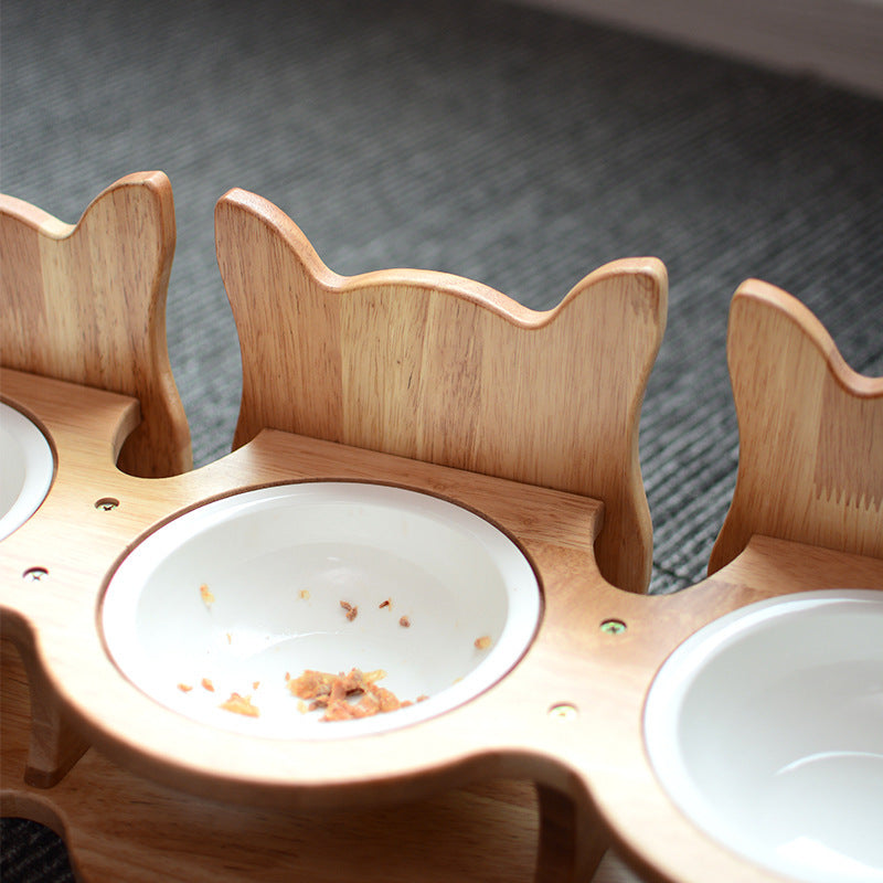 Meow Fairy Ceramic Cat Bowl Tall Pet