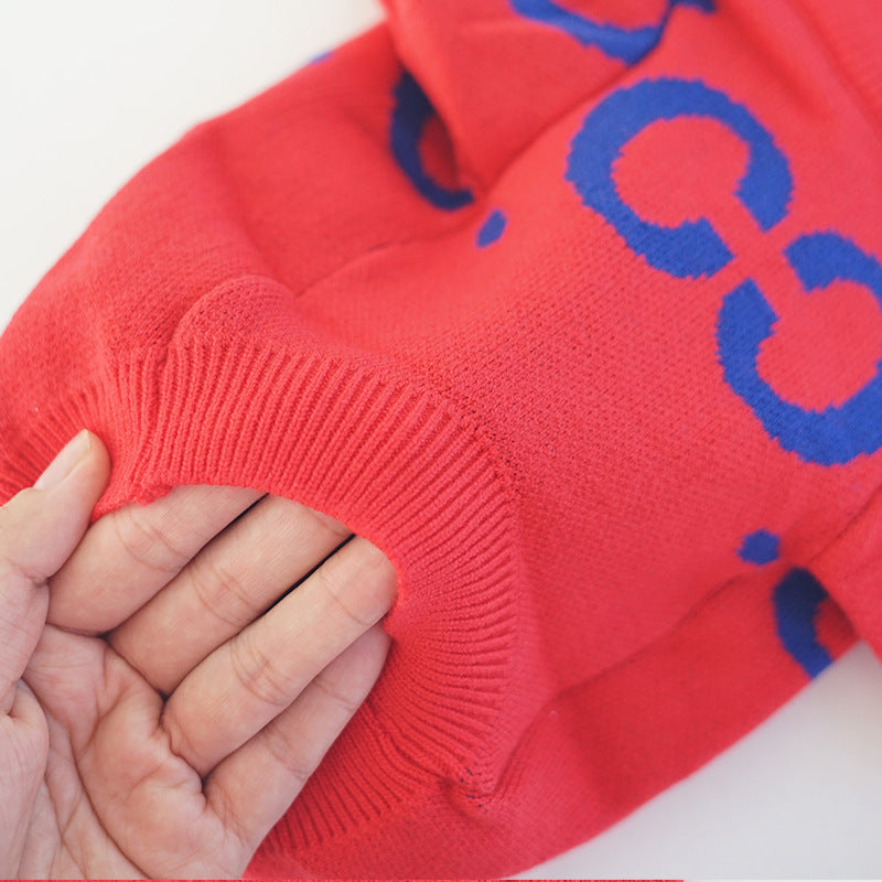 Pet Sweater Autumn And Winter Thickening Red