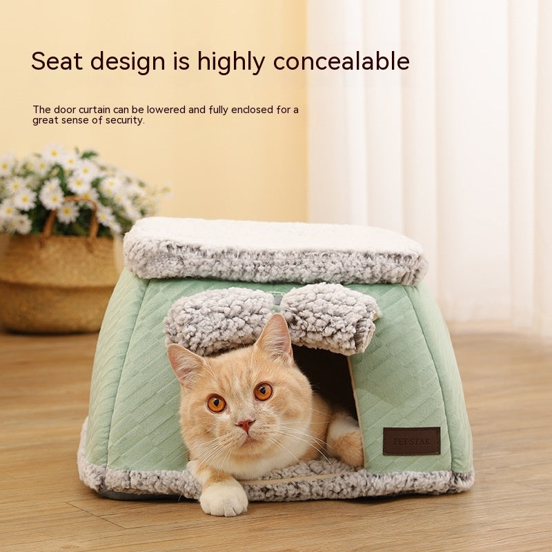 Self-heating Thermal Pet Bed Closed