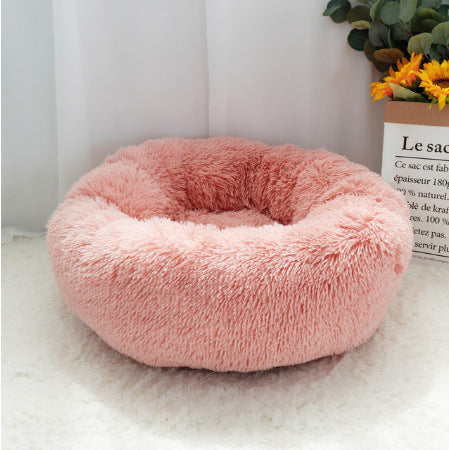 Soft Thick Cotton Plush Round Pet Bed