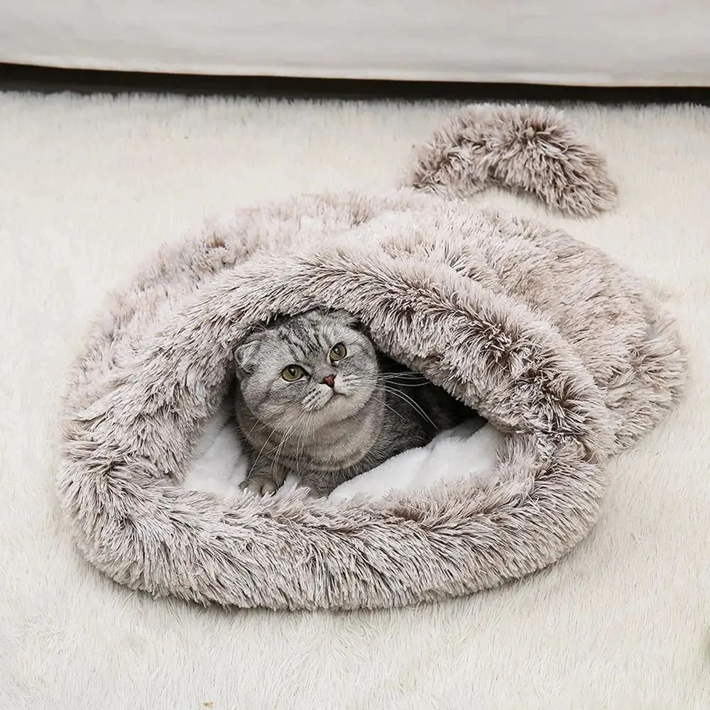 Plush Bag Cat Hideout House Winter Warm Mat