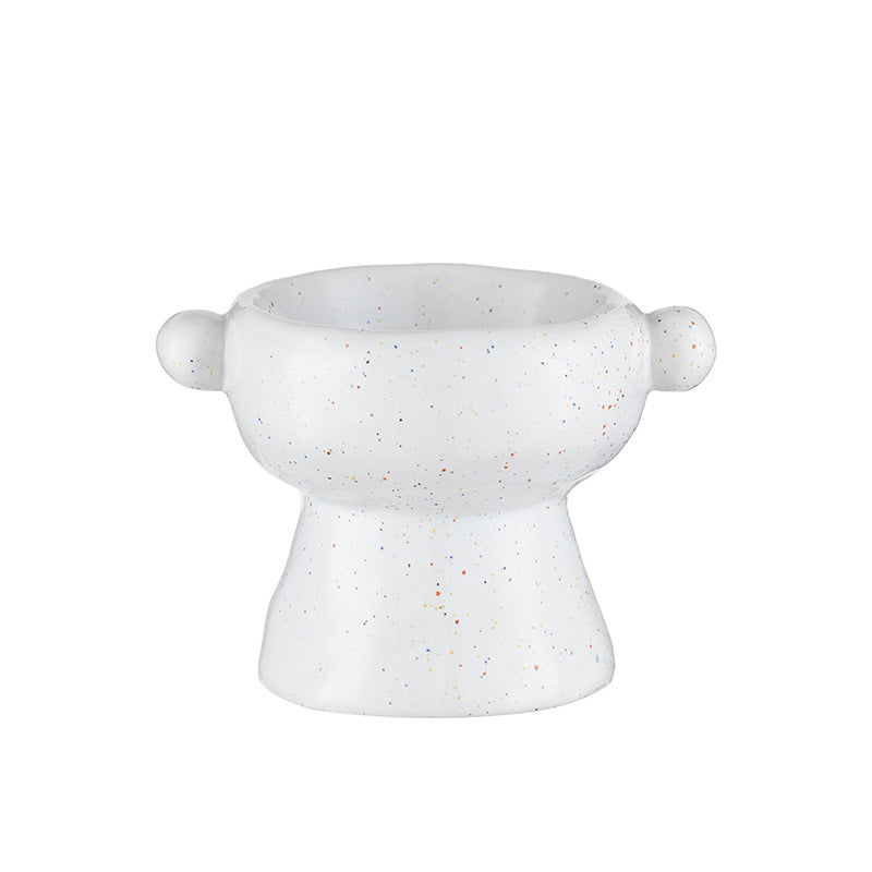 Pet Cat Anti-flip Flat Mouth Ceramic Bowl