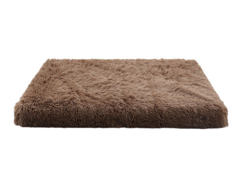 Plush Square Pet Bed Wave Memory Foam