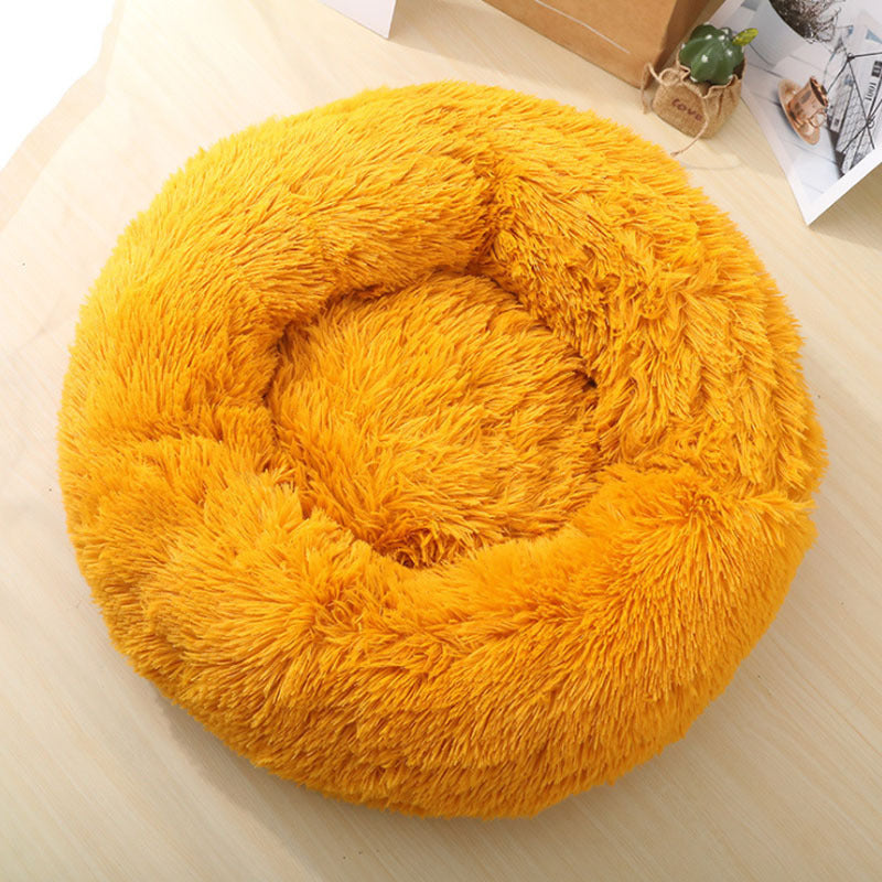 Soft Thick Cotton Plush Round Pet Bed