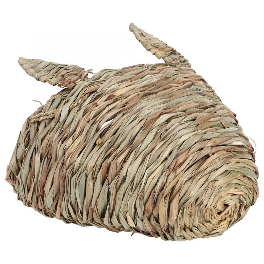 Handmade straw rabbit nest