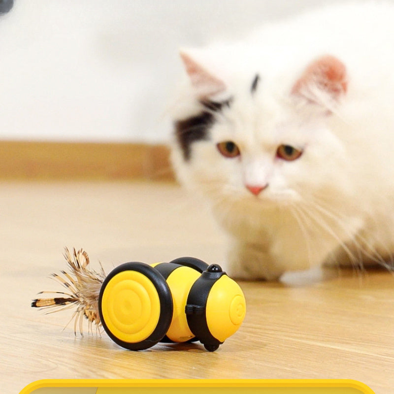 Electric Cat Car Toy Cute Bee Running Kitten Pet Toys