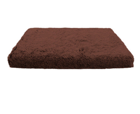 Plush Square Pet Bed Wave Memory Foam