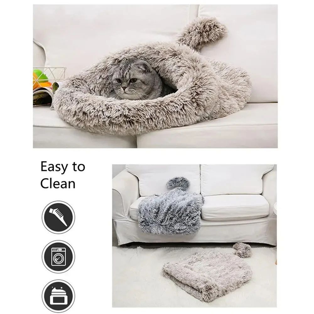 Plush Bag Cat Hideout House Winter Warm Mat